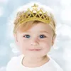 Sevimli kızlar taç kafa bandı prenses tiaras taç altın gümüş kafa bant elastik doğum günü hediye fotoğrafçılık prop bebek bebek kafa bantları