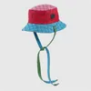 Mens Multicolour Reversible Canvas Bucket Hat With Strap Fashion Designers Caps Hats Women Summer Falled Beach Bonnet Beanie Casquette Uuoq