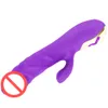 Vibrateurs G Spot et stimulation du clitoris en même temps 42C chauffage AV Rod Terproofing Silicone Sex Toy pour la masturbation féminine