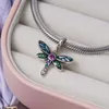 925 Sterling Silver Dangle Charm Dragonfly قلادة Dangle Bead Fit Pandora سوار سوار الملحقات المجوهرات DIY