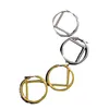 Kolczyki Hoop Projektant Biżuteria Moda Koło 18K Złoto Platcia Kolczyk 3,8 cm Luxurys Srebrne Kolczyki F Stud Hoops Box Nowy 22042001R