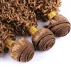 Gouden kleur afro kinky krullende synthetische haarverlenging 100 g/pc's hoge temperatuur haarbundels 220615