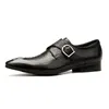 Chaussures habillées à loquet de Style italien pour hommes, en cuir véritable, à enfiler, pour mariage d'affaires, bout pointu, Lofers Oxford noirs formels, 220808