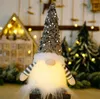 Christmas Gnome pluche gloeiend speelgoed Home Xmas Decoratie Nieuwjaar bling speelgoed Christma Gifts Kids Santa Claus Snowman Ornament P0907