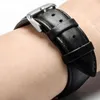 Genuine Leather bands 10 12 14 16 18 19 20 22 24 MM Steel Pin buckle Band Strap High Quality Wrist Belt Bracelet G220420