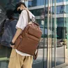 Backpack Trend PU Leather Leisure Portable Business Computer Bag Fashion Plaid High School Bags For Men And WomenBackpack