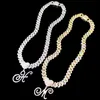 Chains A-Z Cursive Initial Letter Pendant Necklace Iced Out Paved Rhinestone Prong Cuban Chain For Women Hip Hop JewelryChains Fshion