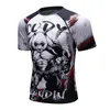 Camisetas masculinas impressam 3D impressões de camisa de compactação masculina Camada de manga curta Fitness Fitness MMA Building Tops Rashguard T