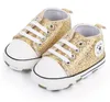 Baby First Walkers Boy Girl Star Solid Sneaker Bomull Mjuk Anti-halksula Nyfödd Spädbarn Småbarn Casual Canvas Spjälsäng Sko