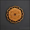 Mats Pads Accessori per la decorazione della tavola Cucina Sala da pranzo Bar Casa Giardino Newnatural Bamboo Mat Cup Coaster Tea Pad Retro Lotus Carving Eco-F