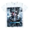 Mens camisetas Coolprint Anime Camisa Metal Gear Rising Revengeance Camisetas Manga Curta Sólida 5 Zandatsu Cosplay Motivs Shirtsmens