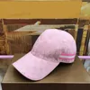 Śliczne różowe czapki z daszkiem Plaid Letter Sun Hat Prosty styl Regulowana czapka z daszkiem Street Casual Casquette Hats