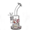 Hookahs 6'' Glass Beaker Bong with Percolator Portable Dunkin Cup Popular Usa Smoking Recycler Dab Rig with 14mm Male Oil Burner Pipe