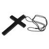 Charm Bracelets Metal Beaded Chain Wooden Cross Pendant Necklace BlackCharm