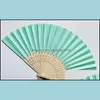 Party Favor Event Supplies Festive Home Garden Personalized Wedding Fans Printing Text On Silk Fold Hand Favors And Gifts Drop Delivery 20