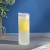 25oz Straight Sublimation Glass Beer Tumblers DIY Personal Glass Cup with Lids and Straws for Coffee Cocktail Whiskey