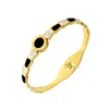 Roestvrijstalen armbanden voor vrouw Romeinse cijfers Bnapsels eenvoudige trendy diamant goudplaten sieraden met designer charmes feest kerstcadeau vrouwelijk accessoire