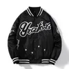 Hiver Baseball Veste Lettre Broderie Femmes Hommes Vintage Veste De Mode Hip Hop Varsity Manteau À Capuche Collège Couple Vêtements