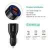 Snabbladdning 3.0 Dual USB-laddare 5V3A Turbo Fast bil Laddning Mobiltelefon Laddare till iPhone Xiaomi biladapter