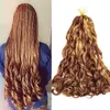 22 tum 75g vågig flätning hår spiral syntetisk lös våg lockigt flätande hår