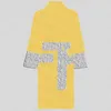 잠자기 고급 여성 디자이너 100% 순수한면 목욕 가공 졸업식 남자 여자 브랜드 letmingwear kimono 따뜻한 목욕 로브 홈웨어 유니osex 목욕