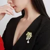 Womens Brooch Flowers Fashion Corsage Pearl Brooches for Women 3A Zircon Lady Pins Vintage Elegant Dress Camellia Pins Top Quanlitly Button Pin Scarf Buckle