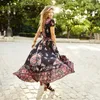 Sexy Dress Women Summer V Neck Vintage Boho Long Maxi Floral National Party Beach Dress Floral Sundress 220531