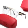 Herren-Designer-Sonnenbrille, Designer-Sonnenbrille, Carti-Sonnenbrille für Herren, transparente Outdoor-Sonnenbrille mit UV-Schutz, rote Box, Luxus-Sonnenbrille