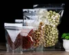 100 adet Yüksek Temizle Plastik Zip Kilit Çanta Sıfırlanabilir Suyu Süt Şarap Bira Meyve İçme Torbaları Snack Kahve Tozu Tahıllar Tohumları Ekran Hediye Paketleme Paketleri