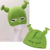 Beanie/Skull Caps Ball Caps Nieuwe Unisex Balaclava Monster Shrek Hat Halloween Bon T220823