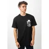 Men's T-Shirts Vintage Heavyweight Bandana Pocket T Shirts Bear Print Black T-shirt For Men 2022 Summer TeeMen's