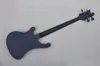 Fábrica personalizada preta fosca de 4 cordas elétricas guitarra com fingerboard de panela de panela de rosa, fret back hardwares pretos oferecem personalizados