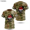Men's T-Shirts Half CAMO FLAG Army Solider 3D Print Slim T-Shirt Tops Tees Men Short Sleeve Casual Milk Fiber Round Neck Cold FeelingMen's