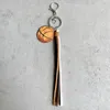 Portachiavi in pelle con palline sportive retrò, baseball, basket, calcio, nappa, portachiavi, decorazione dei bagagli, portachiavi, regalo