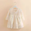 2-7T Filles Dentelle Robe D'été Enfants Mignon Solide Fond À Manches Longues Douce Princesse Robe Bébé Mode Enfants Robes Vêtements G220428