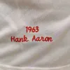 Hank Aaron Jersey vintage 1957 1963 Crème Zipper 1973 1974 Hall Of Fame 715e 40e Patch Gris Bleu Rouge Marine Pull Taille S-3XL