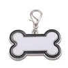 Étiquettes de chien de sublimation vierges en forme d'os en alliage de zinc chien chat carte d'identité pour animaux de compagnie transfert thermique bricolage pendentif porte-clés pour impression personnalisée