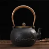 Water Bottles elegant peony 1.2L Japanese High quality Cast Iron Teapot Induction Cooker Kettle With Strainer Tea Pot Oolong QingJi pot