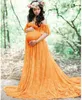 Vestido de novia de encaje de maternidad para la sesión de fotos de vestidos de fotos embarazadas