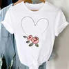 Tee Women Top Clothes Love Heart Valentines Day Lady Casual Short Sleeve Fashion Summer Tshirt Regular Female Graphic TShirt 220527