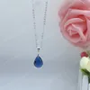 Fashion Light Luxury Oval Water Drop Multicolor Crystal Zircon Pendant Necklace For Women Kvinnlig kedjekedja smycken