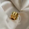 Anéis de casamento 13mm de largura 18k Gold ip revestimento de aço inoxidável de aço liso ring ring ring lindo blod detalhado para femininowedding