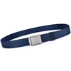 Riemen eenvoudige unisex riem vaste kleur canvas gladde gesp