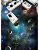 Custom photo flooring wallpaper 3d Wall Stickers Modern Cosmic starry sky solar system planet 3D three-dimensional painting floor walls papers home decoration