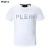 PP Fashion Men's Designer slim fit Casual strass manches courtes col rond chemise tee Skulls Print Tops Streetwear col Polos M-xxxL P2013