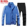 Men's Tracksuits Tracksuit Extra Large Size 9xl Sets Autumn Winter 2 Pieces Sweatsuit Men Plus Jacket Pants Track Suits Male