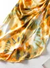 Femmes Vintage Yellow Tie Dye Flower Print Strap Robe ourlet Slim Slit Slit Long Robes Longues Vestido 220514