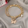 Charm Bracelets Punk Women Gold Silver Color Big Chain Set Fashion Geometric Metal Bangles Bracelet JewelryCharm Lars22