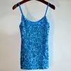 Women Tank Top Sequin Glitter Strappy Tank Tops Ladies Sexy Party Outfits Vest Clubwear Night Tanks Shirt 220519
