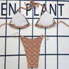 Sexy cadena Tanga Bikini encaje hasta sujetador traje de baño playa tres puntos traje de baño verano traje de baño